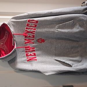 Gray New Mexico Lobos Hoodie with Red Accents